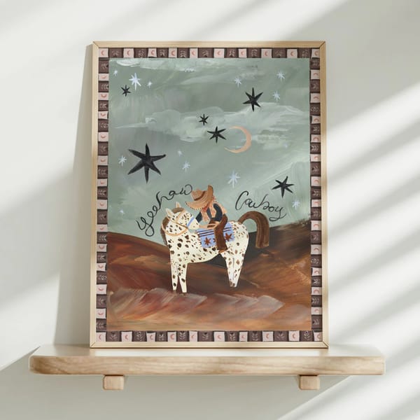 Ando Lion & The Pear Desert Cowboy - Horse Art Print