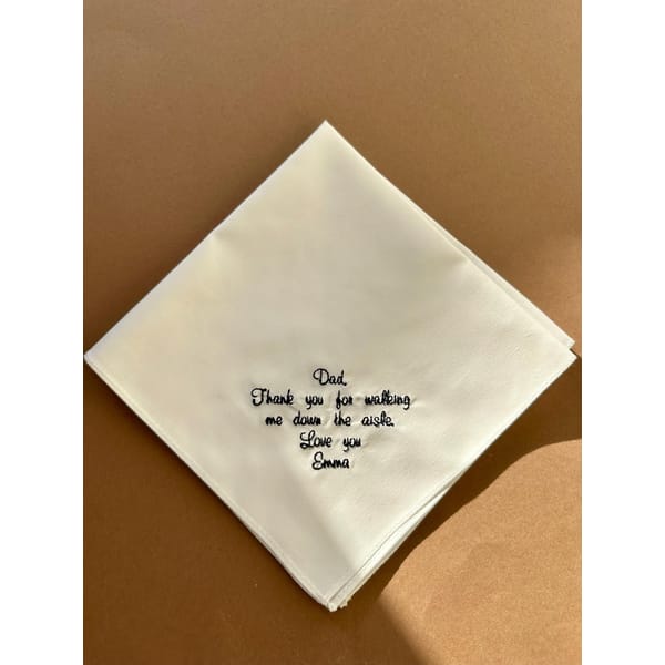 Personalised Embroidered Cotton Handkerchief, Custom Keepsake Hanky For Weddings, Anniversary Or Special Occasions copy