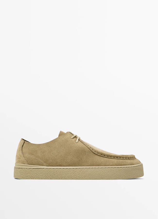 Moc Toe Slipt Suede Shoes