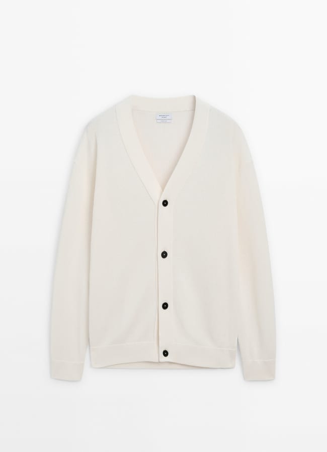 white COTTON BLEND CARDIGAN - STUDIO
