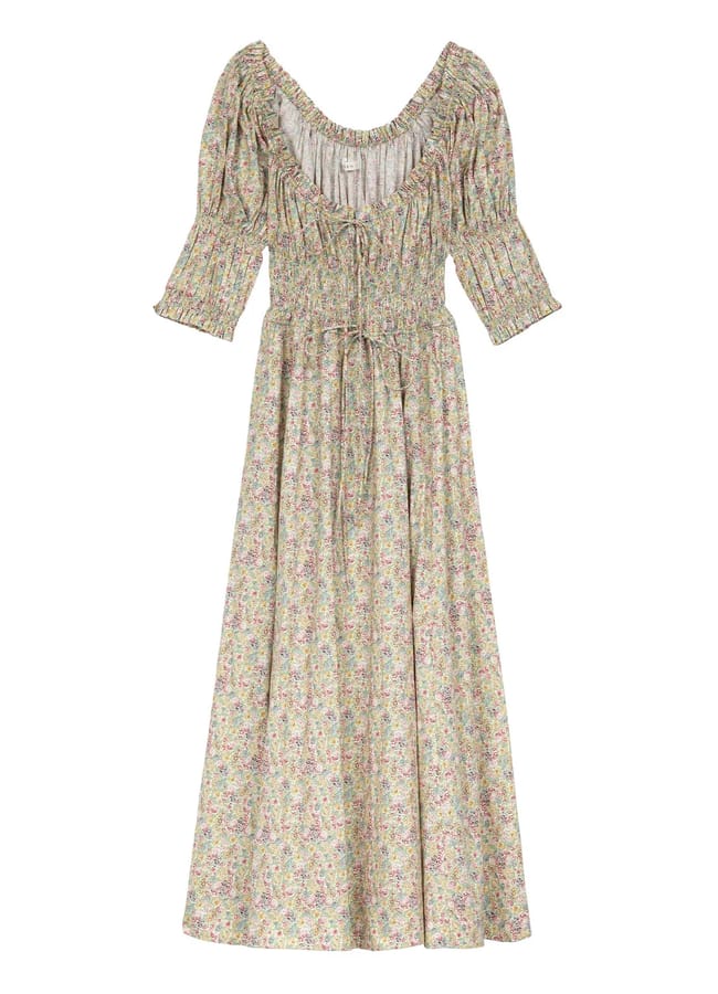 ISCHIA DRESS IN CHRYSANTHEMUM SKY FLORAL
