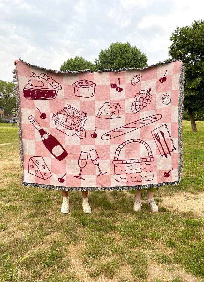 illustrated picnic blanket