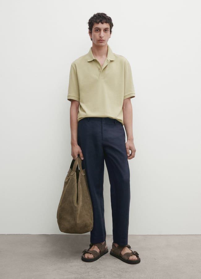 MICROTEXTURED COTTON PIQUÉ POLO SHIRT