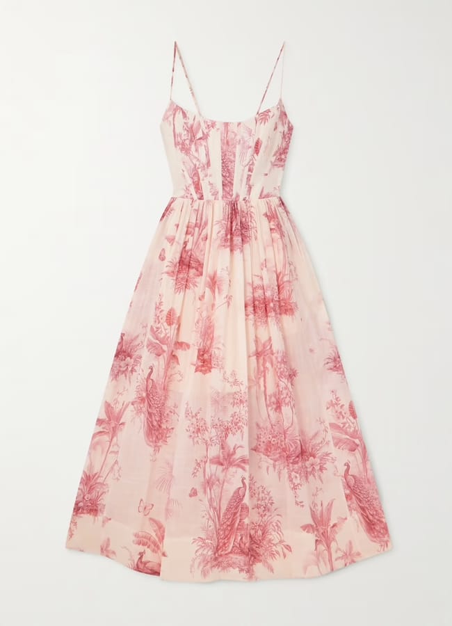 pink floral corset dress