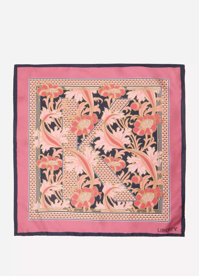 PINK LIBERTY Alphabet Madriana K 45X45 Silk Scarf