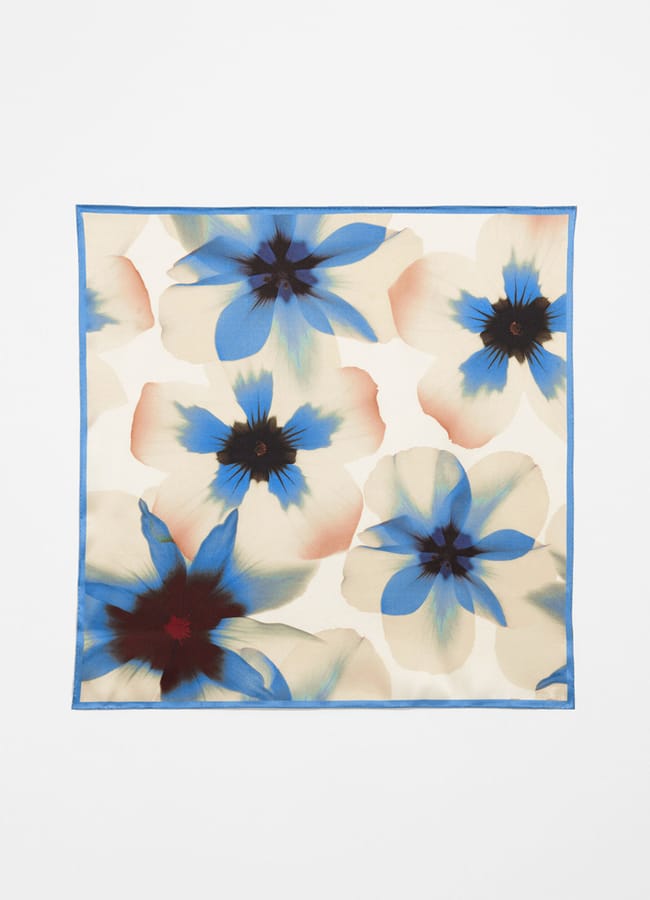 blue & OTHER STORIES Floral Silk Scarf