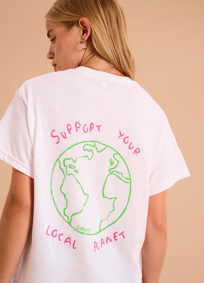 Save the Planet Print Boyfriend Tee
