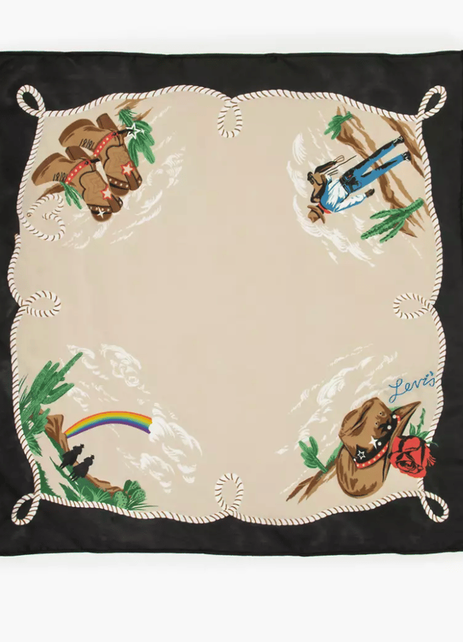 cowboy western print bandana scarf