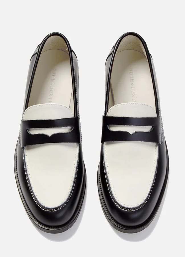 Wilde Black + White Penny Loafer