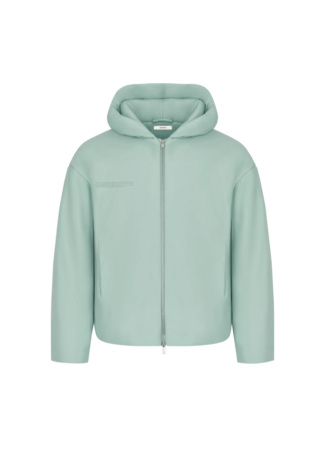 Flower-Warmth Padded Bomber Jacket - Eucalyptus Blue