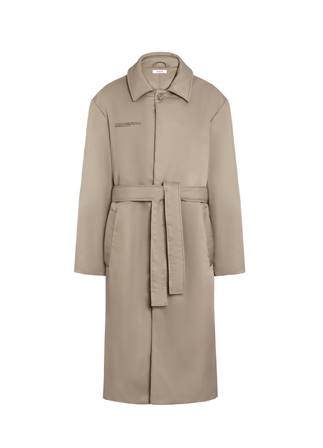 Flower-Warmth Trench Coat - taupe