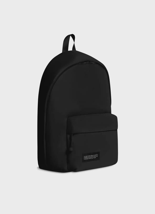 Nylon Padded Backpack - black