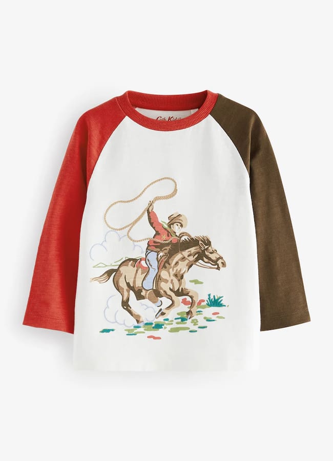 100% Cotton Cath Kidston Cowboy Long Sleeve T-Shirt (3mths-7yrs)