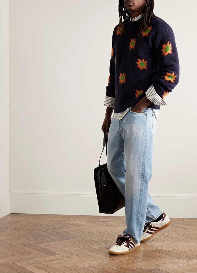 male model wearig acne jeans