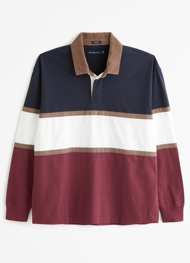 ABERCROMBIE & FITCH Long-Sleeve Rugby Polo