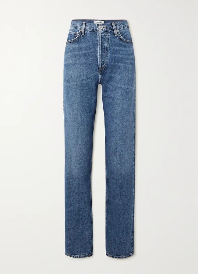 AGOLDE + NET SUSTAIN 90's Pinch Waist Long high-rise straight-leg organic jeans