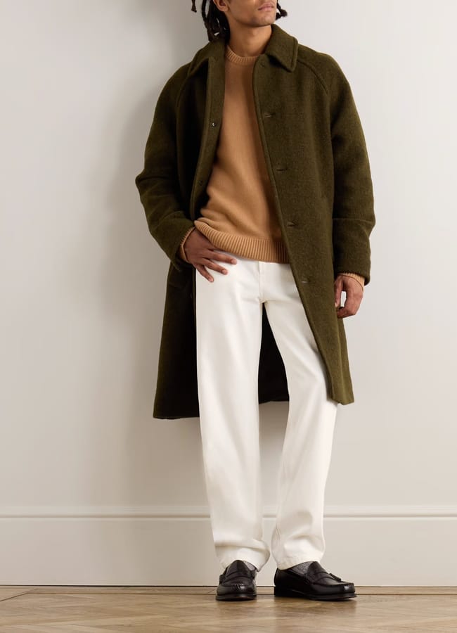 male model in white A.P.C. Jean Martin Tapered Jeans £235