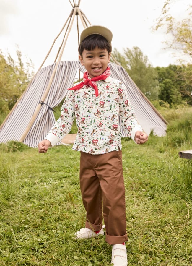 Cath Kidston 100% Cotton Long Sleeve Polo Shirt (3mths-7yrs)