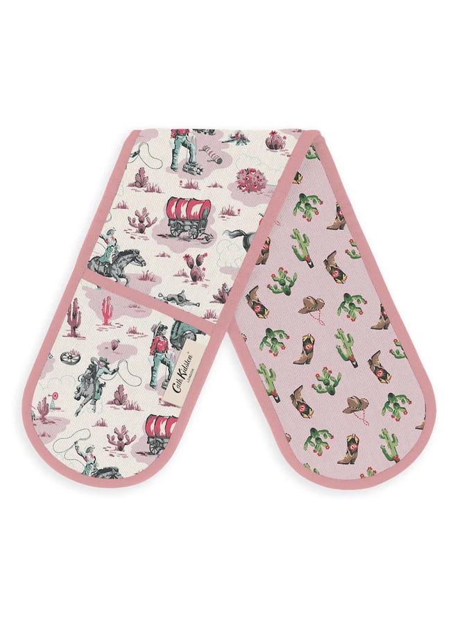 Cath Kidston Cream Cowgirl Rodeo Double Oven 100% Cotton Gloves