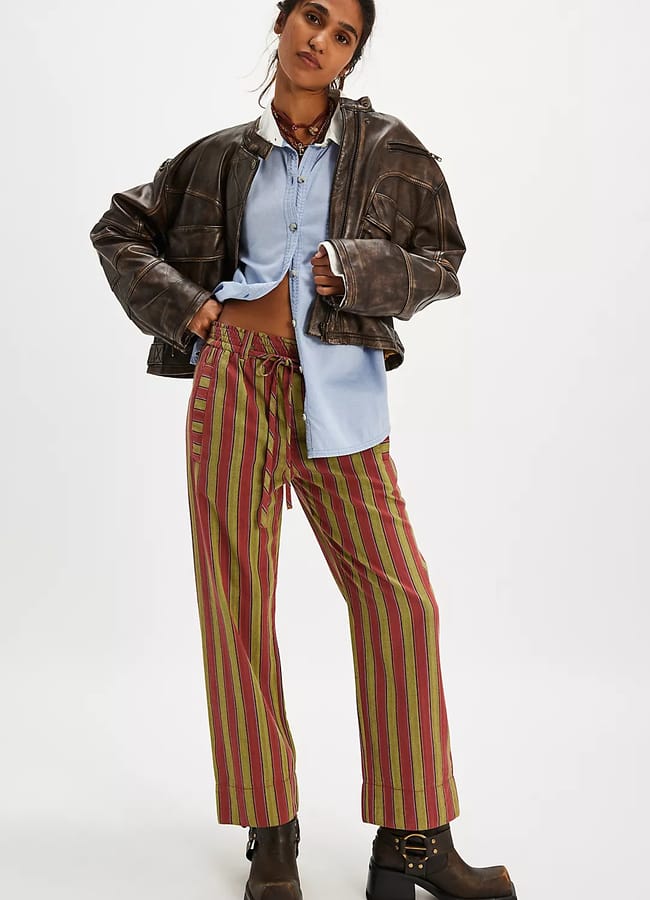 model wearing stripe fp Marielle Pull-On Trousers