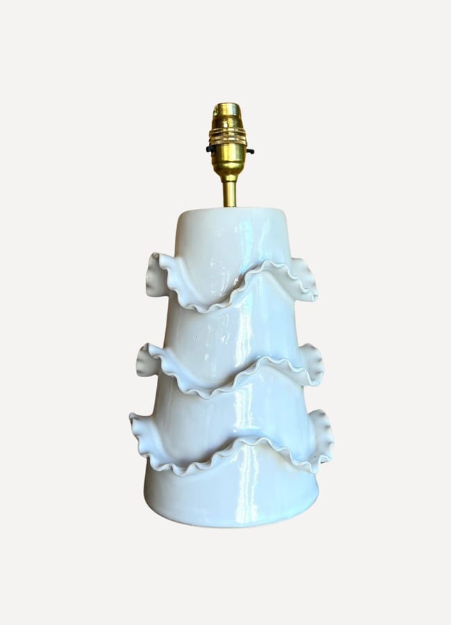 Superfluities Tall White Frilled Wave lamp
