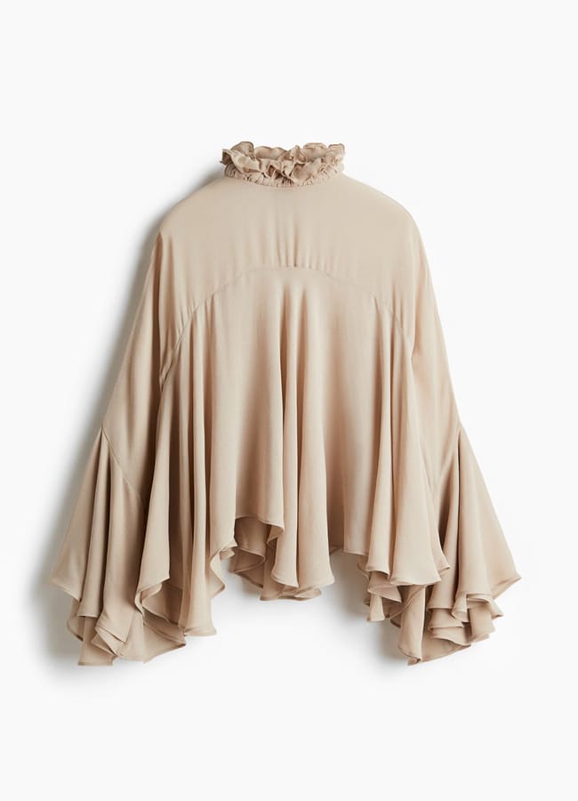 H&m Oversized flounced blouse