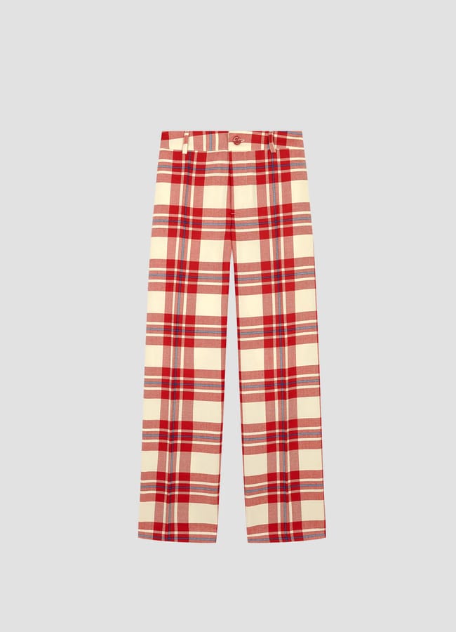 red check pants