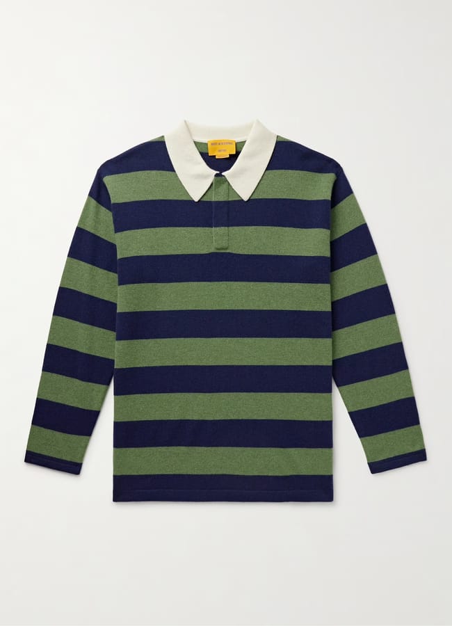 mr porter GUEST IN RESIDENCE Rugby Striped Cashmere Polo Shirt £490 EXCLUSIVE