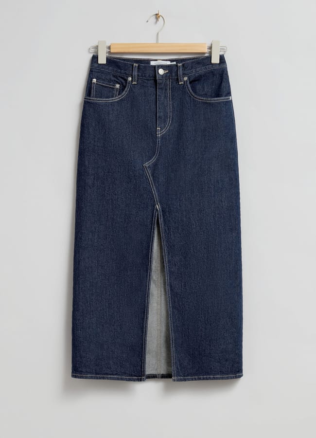 & other stories 5-Pocket Denim Midi Skirt