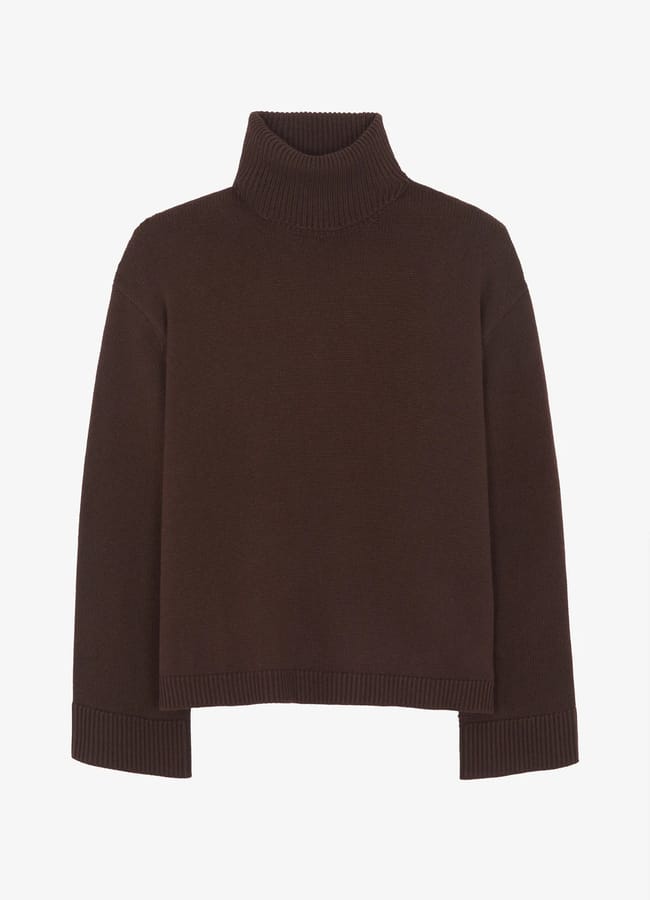 THE FRANKIE SHOP Rhea Trapeze Turtleneck - Brown