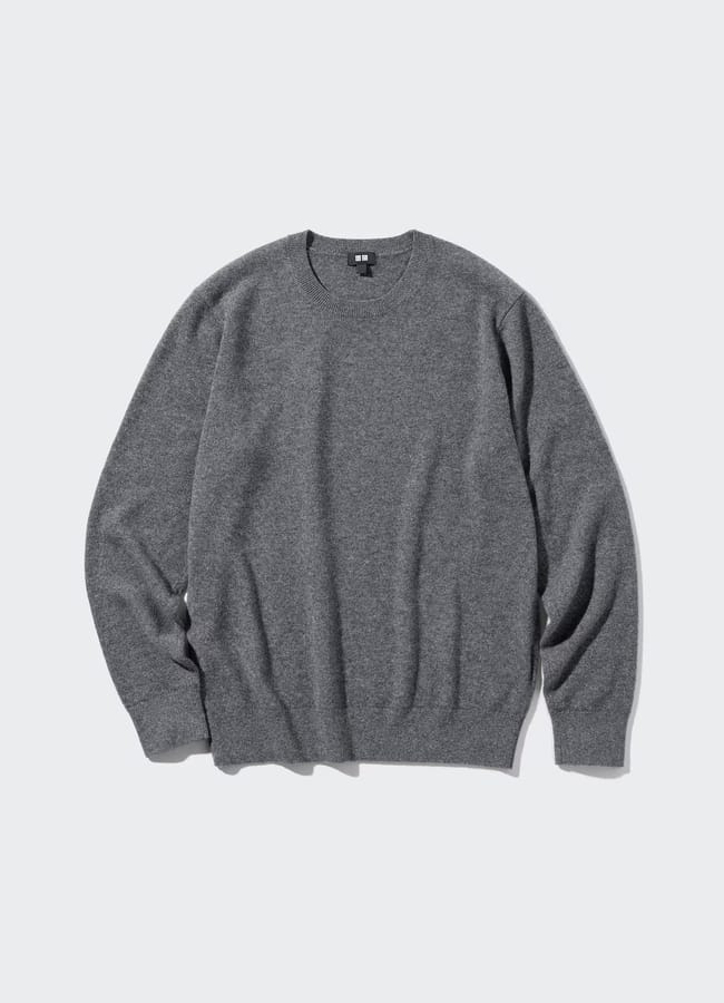 UNIQLO Cashmere Crew Neck Jumper MENS IN GREY