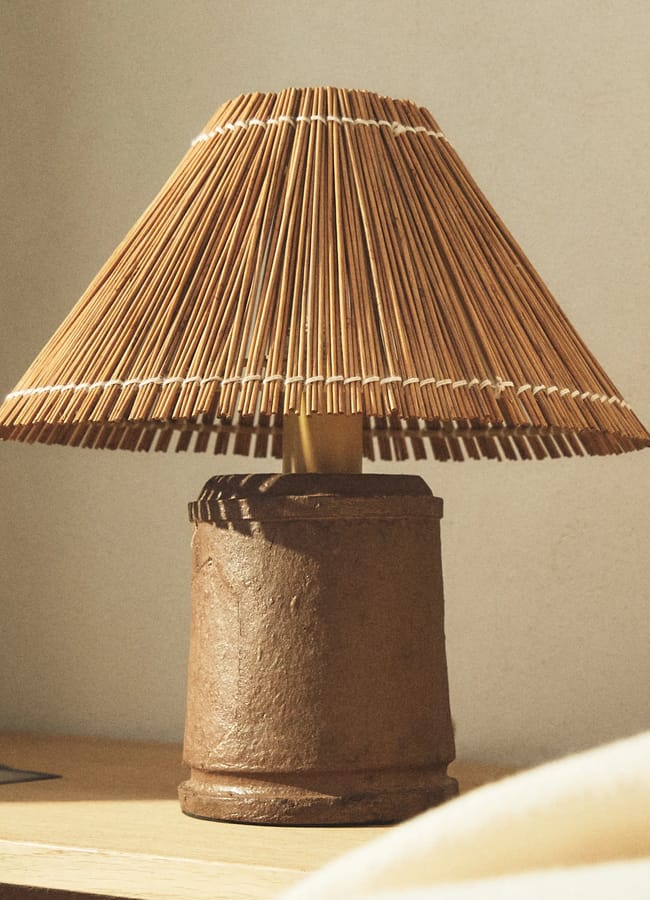 zara RATTAN TABLE LAMP