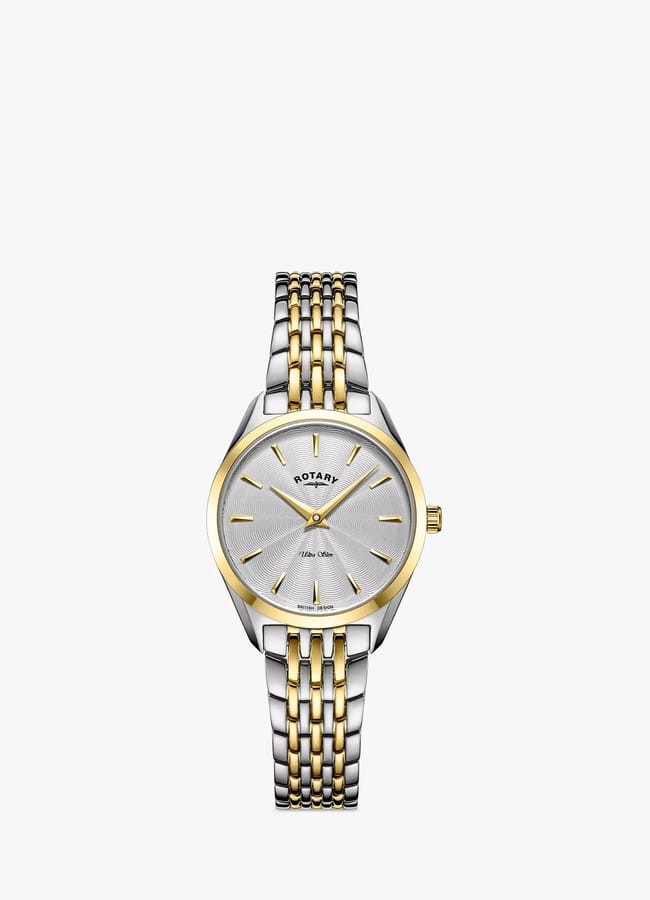 LB08011/02 Women's Ultra Slim Bracelet Strap Watch, Silver/Gold