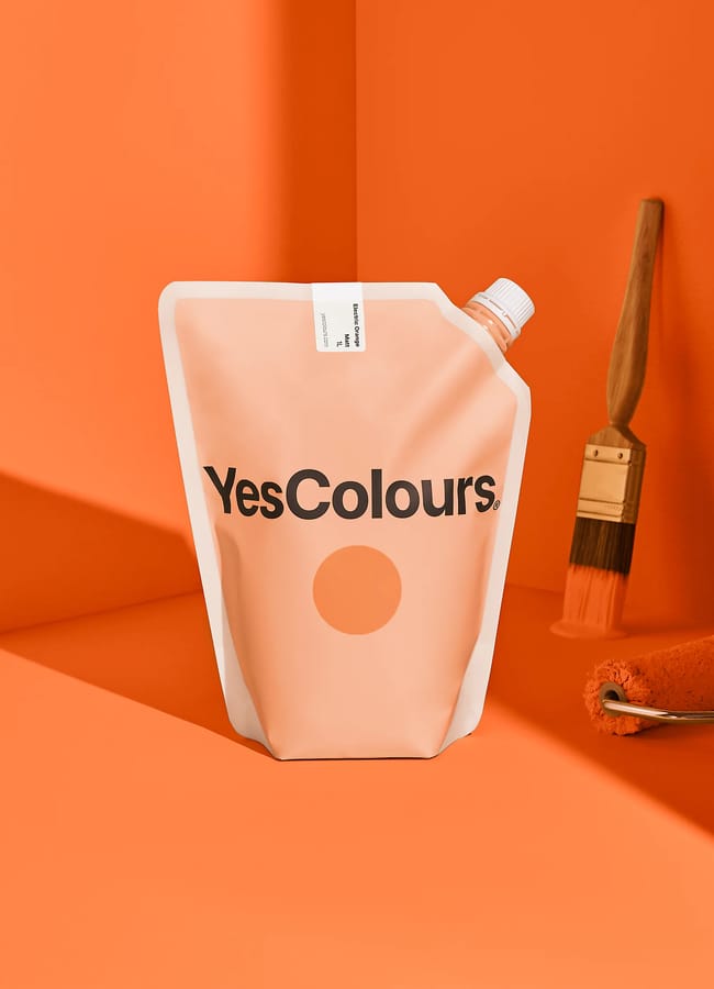 B&Q YesColours Electric Orange matt emulsion paint, 1 Litre, Premium, Low VOC, Pet Friendly, Sustainable, Vegan