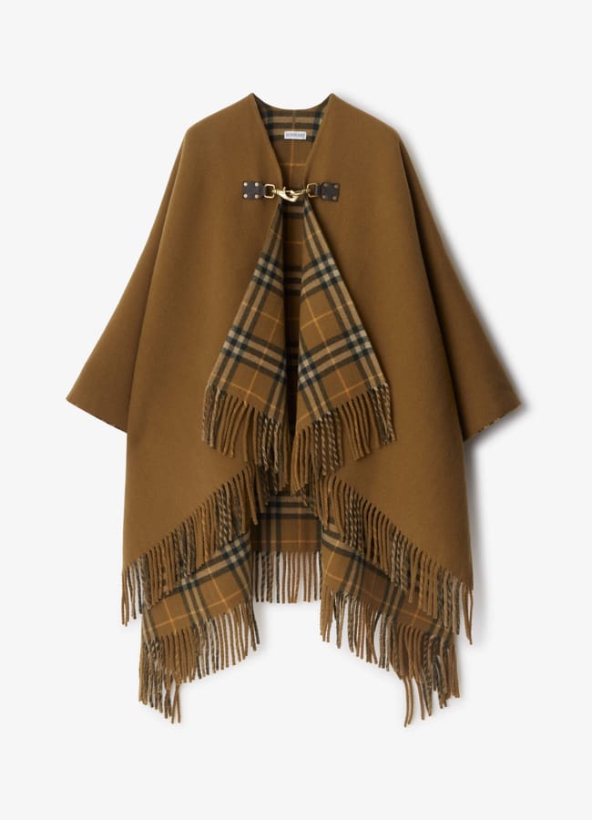 BURBERRY Check Wool Cape