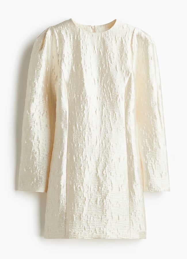 Jacquard-weave dress IN CREAM