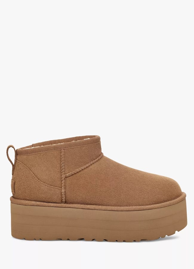Ugg Classic Ultra Mini Platform Suede Boots, Chestnut, 5