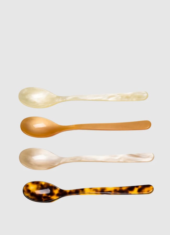 Heim Söhne Cereal Spoons Mixed Set of 4 - Tortoiseshell & friends
