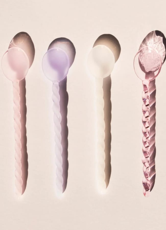 LEPELCLUB Set of 4 Twisted Glass Spoons 1