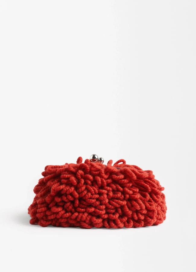 parfois 100% Wool Party Bag in red