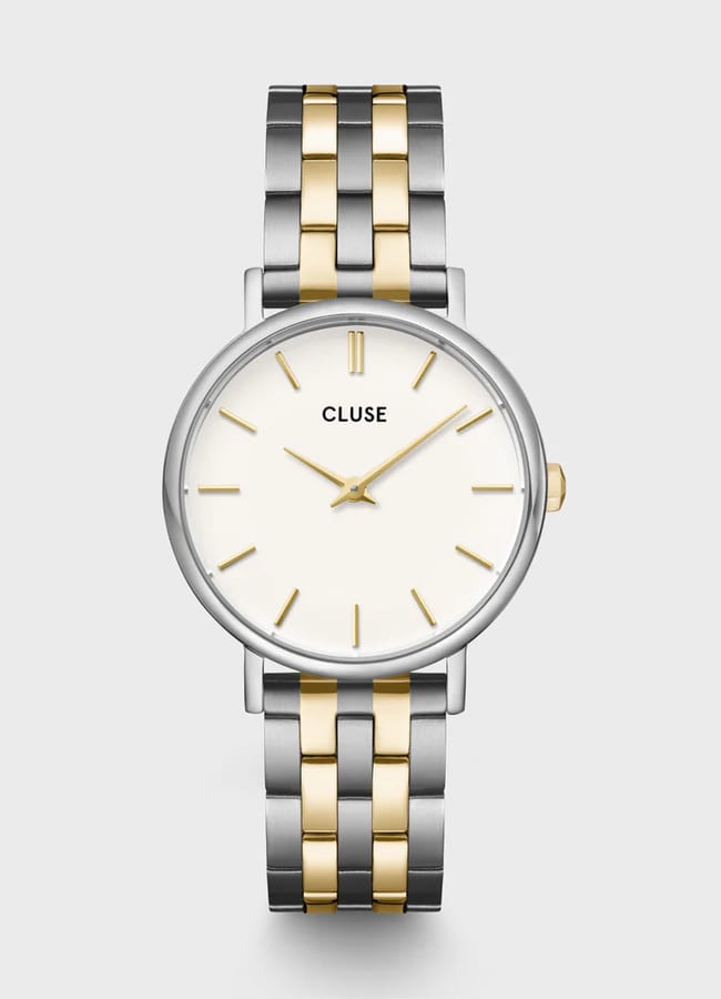 Pavane Petite 2.0 Steel Watch Coconut Milk, Bicolour
