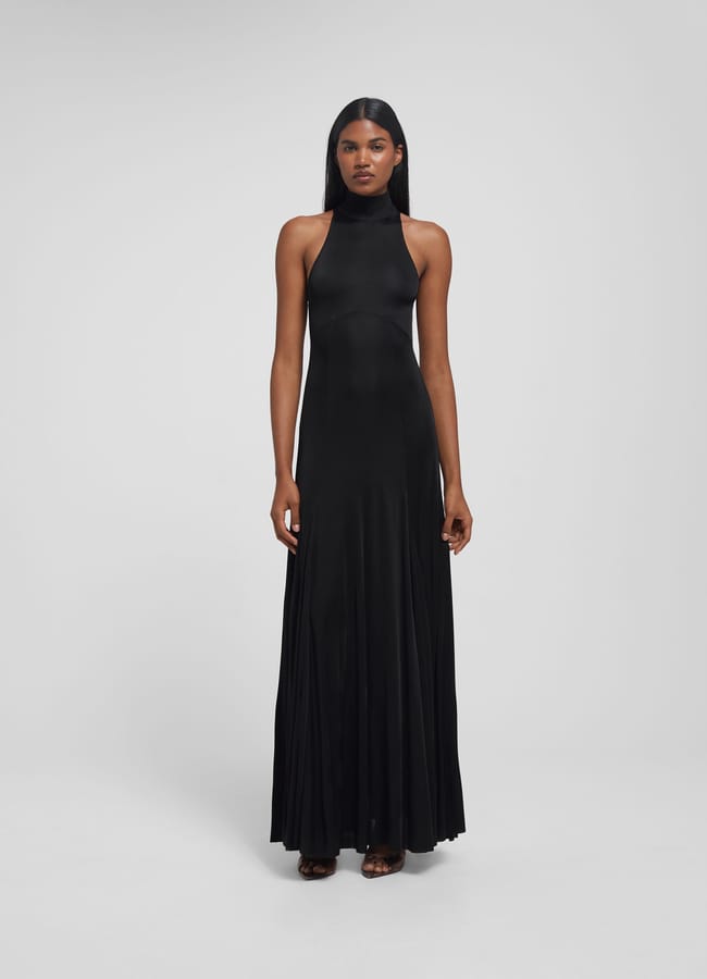 model wearing black giada dress
