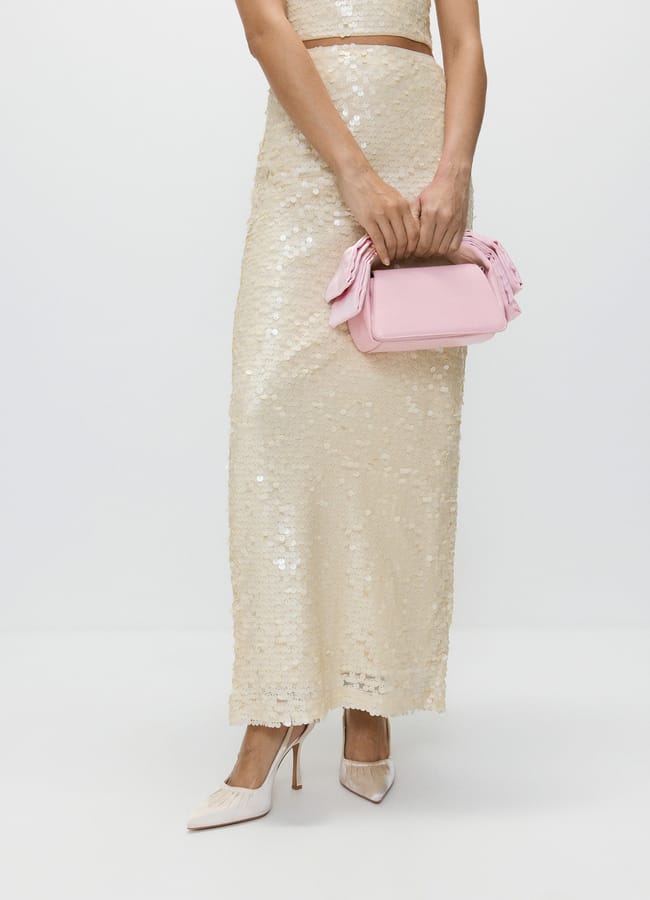 reserved Leather mini bag with bow detail