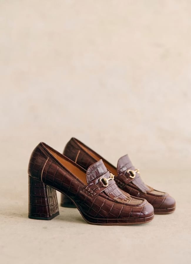 Sézane Julianne Loafers Brown croco
