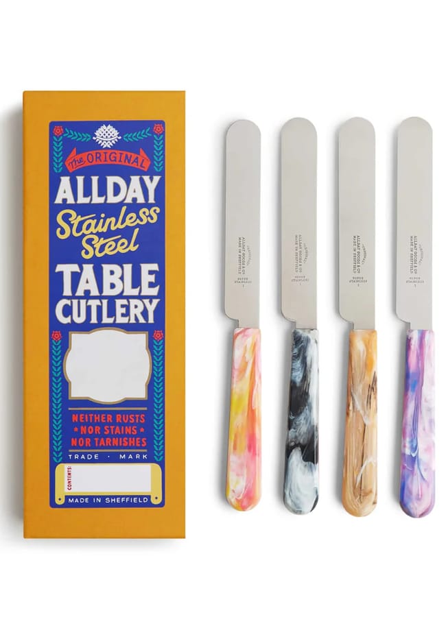 Allday Goods Set of 4 Pick N Mix Table Knives, 11.5cm