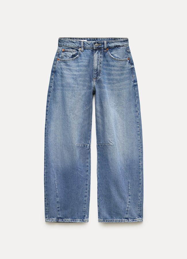 ZARA TRF BAGGY BALLOON MID-RISE JEANS