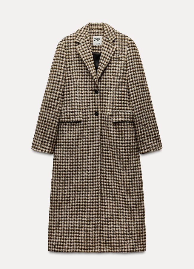 zara ZW COLLECTION LONG CHECK COAT