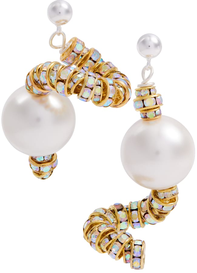 PEARL OCTOPUSS.Y snake pearl and gold earrings