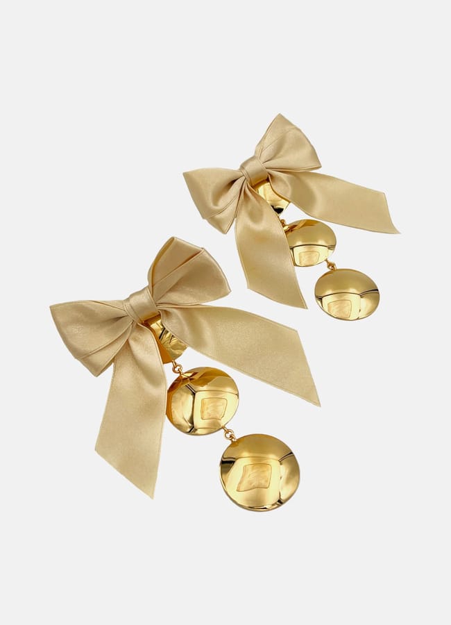 gold bow earrings