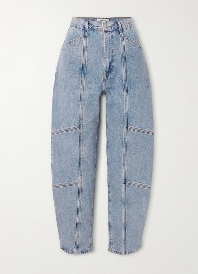 barrel leg jeans